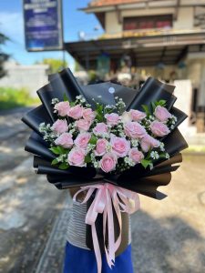 Buket Bunga Anniversary Mawar Pink jombang